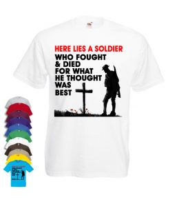 Here Lies A Soldier Mens T-shirt